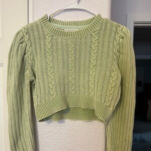 Urban Outfitters Green Cable Knit Sweater